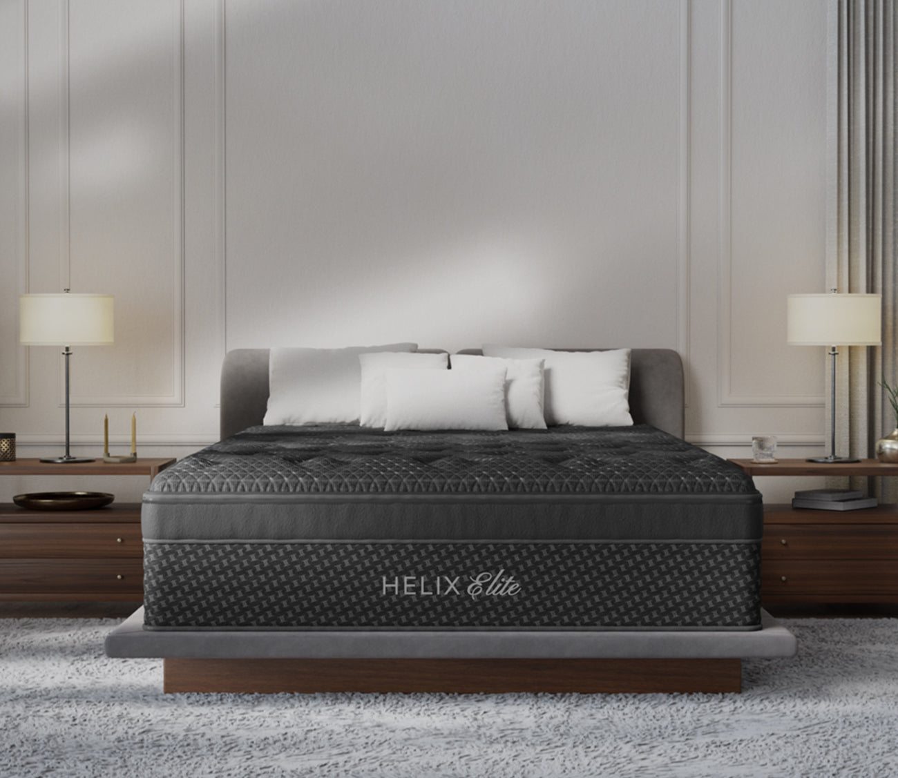 Helix Sunset Elite Mattress in a bedroom setting