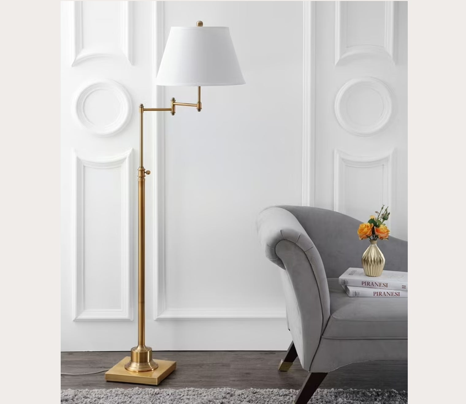 Ingram Gold Swivel Floor Lamp by Safavieh