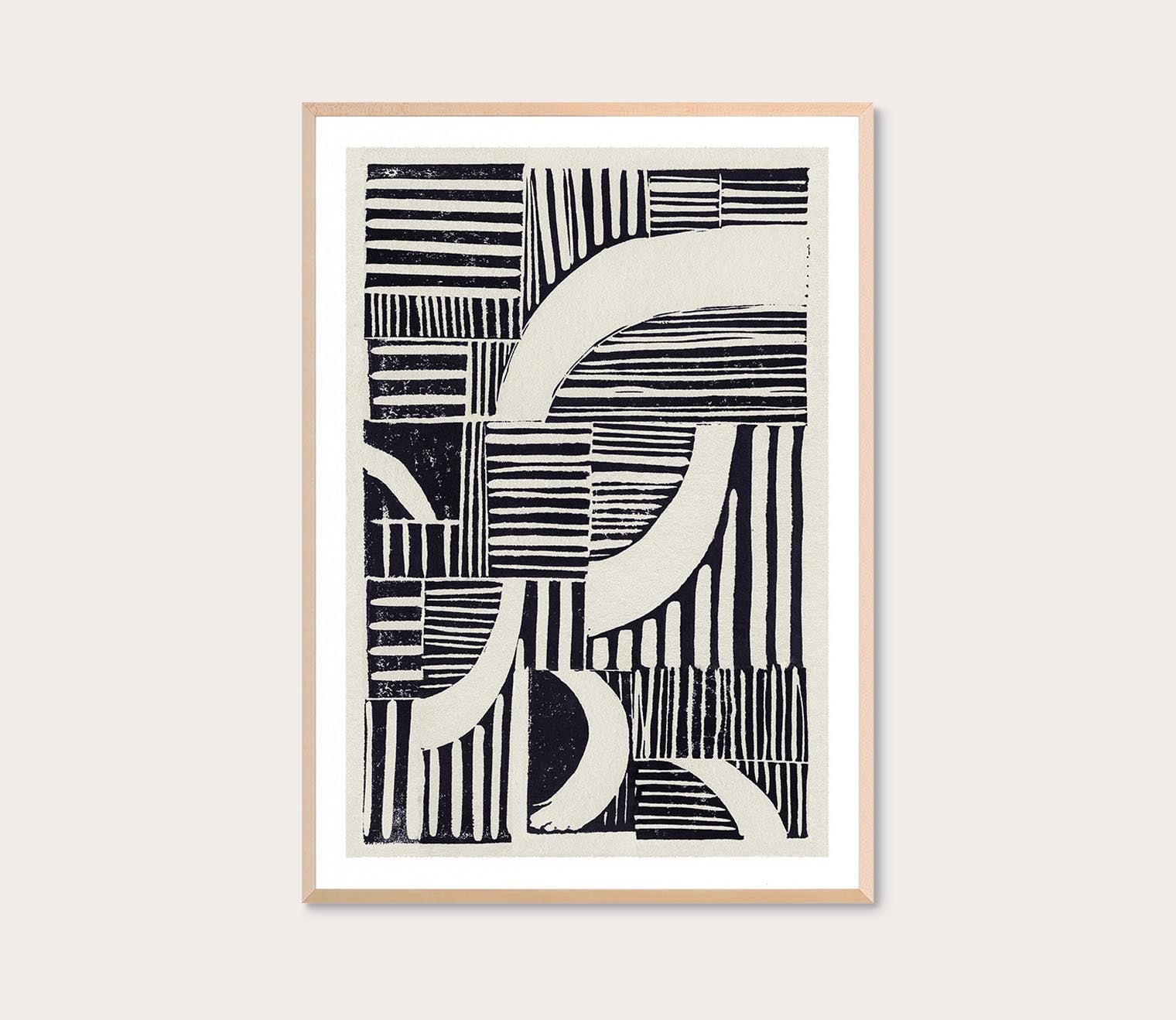 Abstract Linocut C Digital Print by Grand Image Home