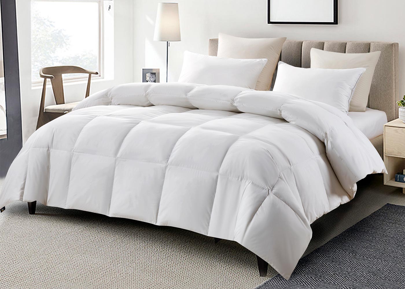 Serta All Season White Goose Feather and Down Fiber Comforter City
