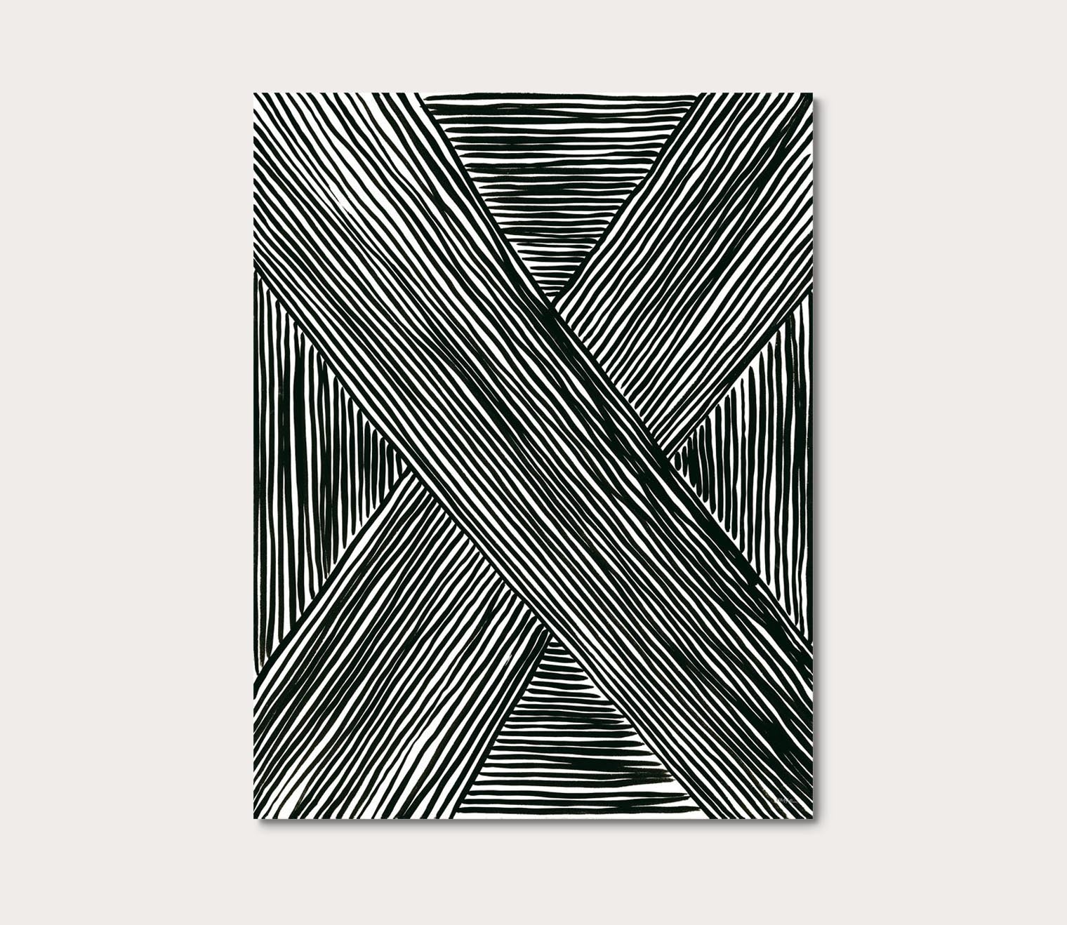 Black and White Stripes 1 Canvas Digital Print by Grand Image Home