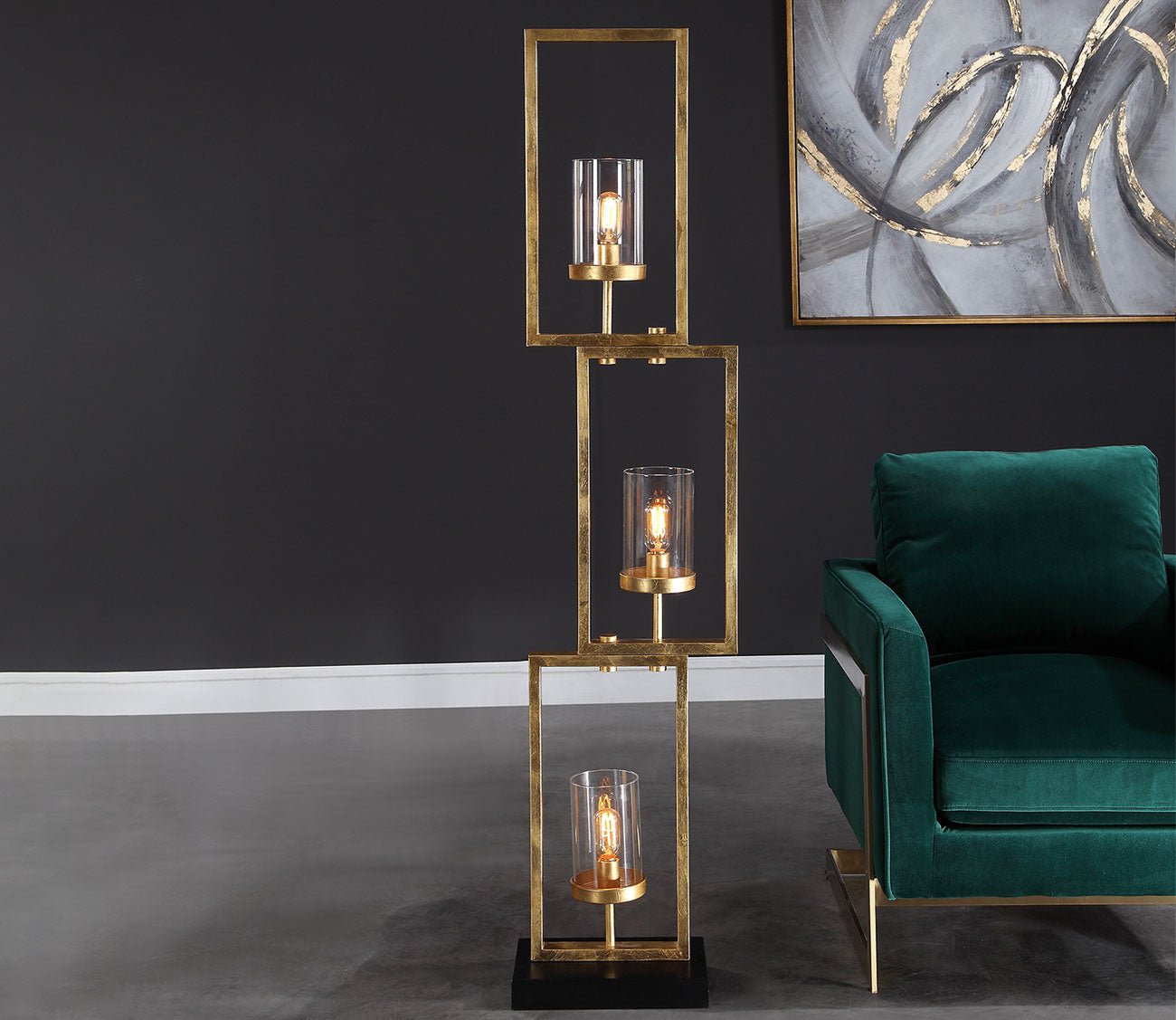 Cielo Staggered Rectangles Floor Lamp by Uttermost