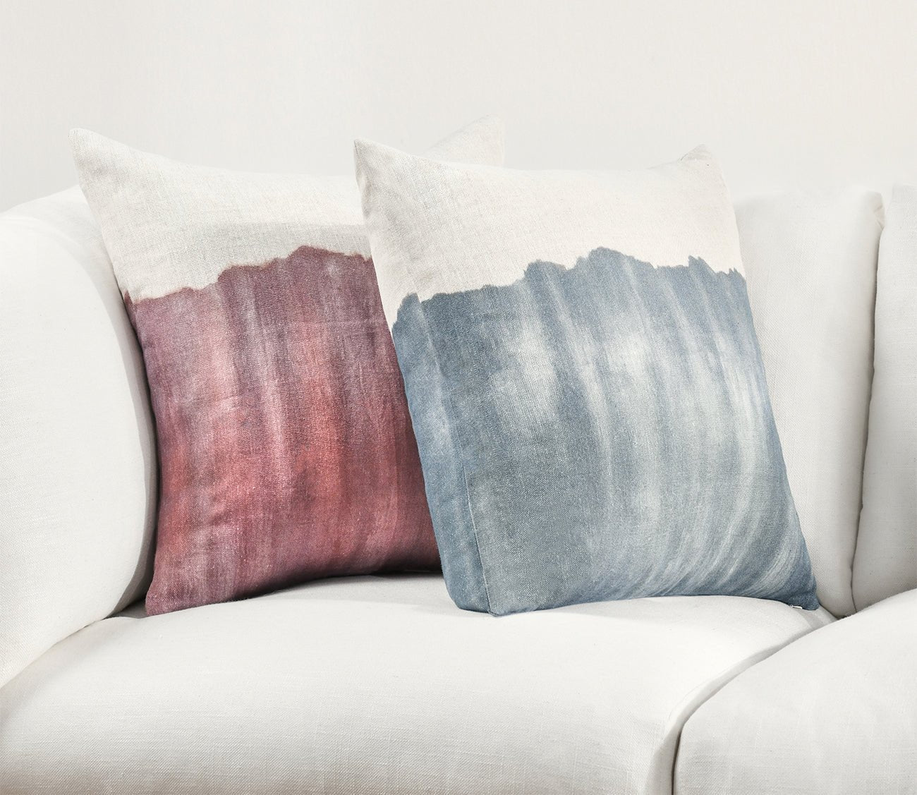 Cora Watercolor Linen Throw Pillow by Villa by Classic Home