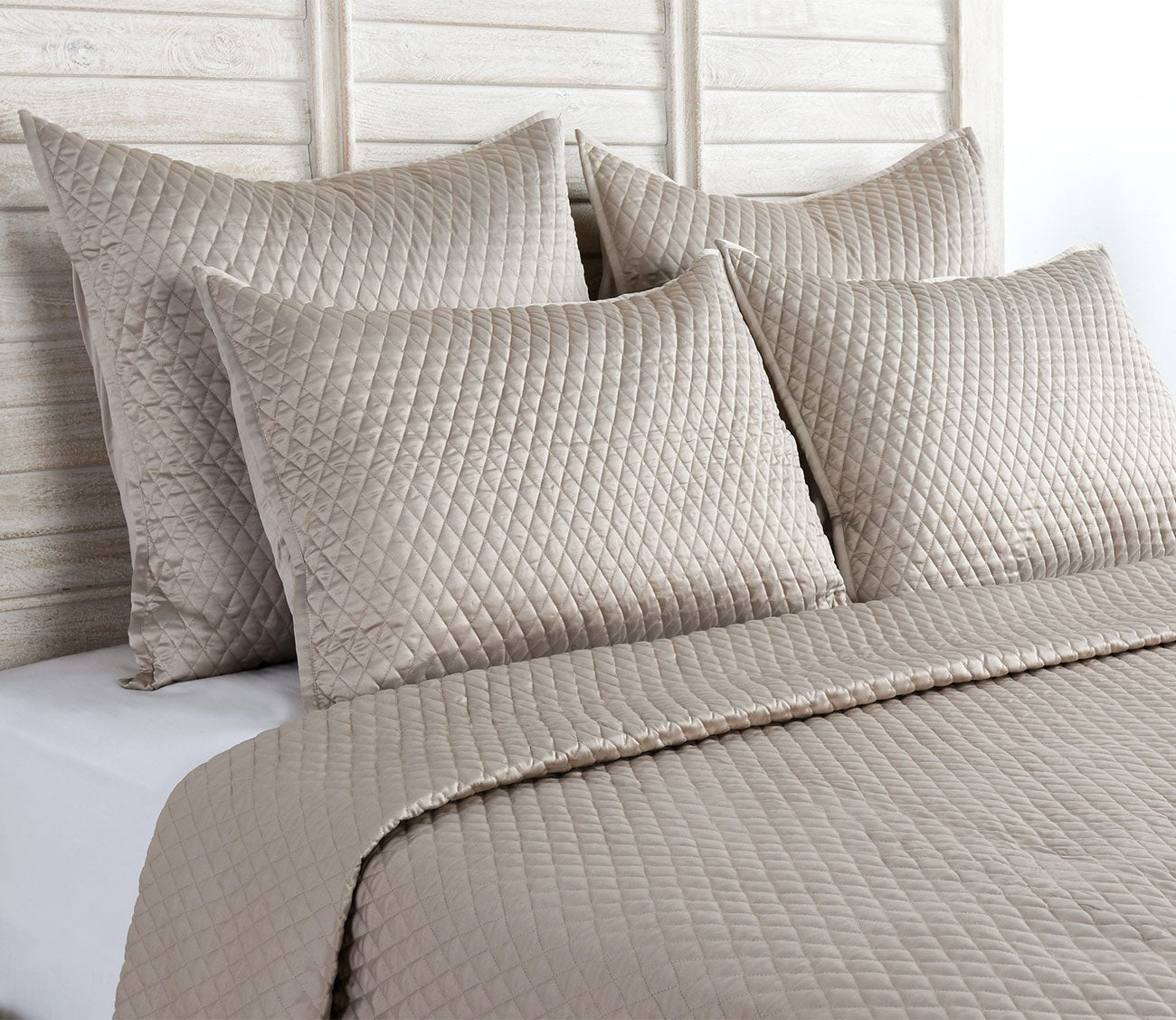 Diamond Pebble Sateen Quilted Pillow Sham by Villa by Classic Home
