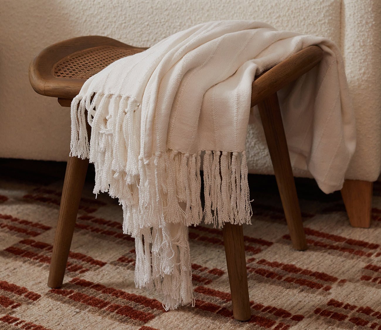 Hunter White Throw Blanket by Villa by Classic Home