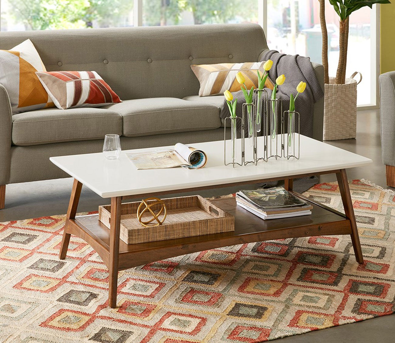 Parker Two-Tone Wood Coffee Table by Madison Park