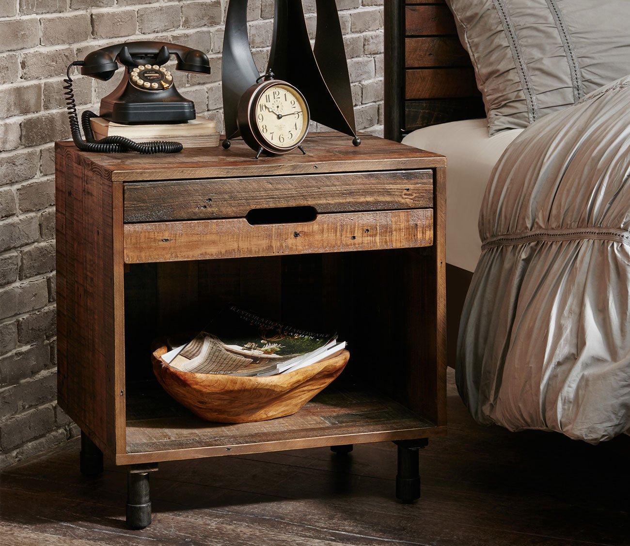 Renu 1-Drawer Solid Wood Nightstand by INK & IVY