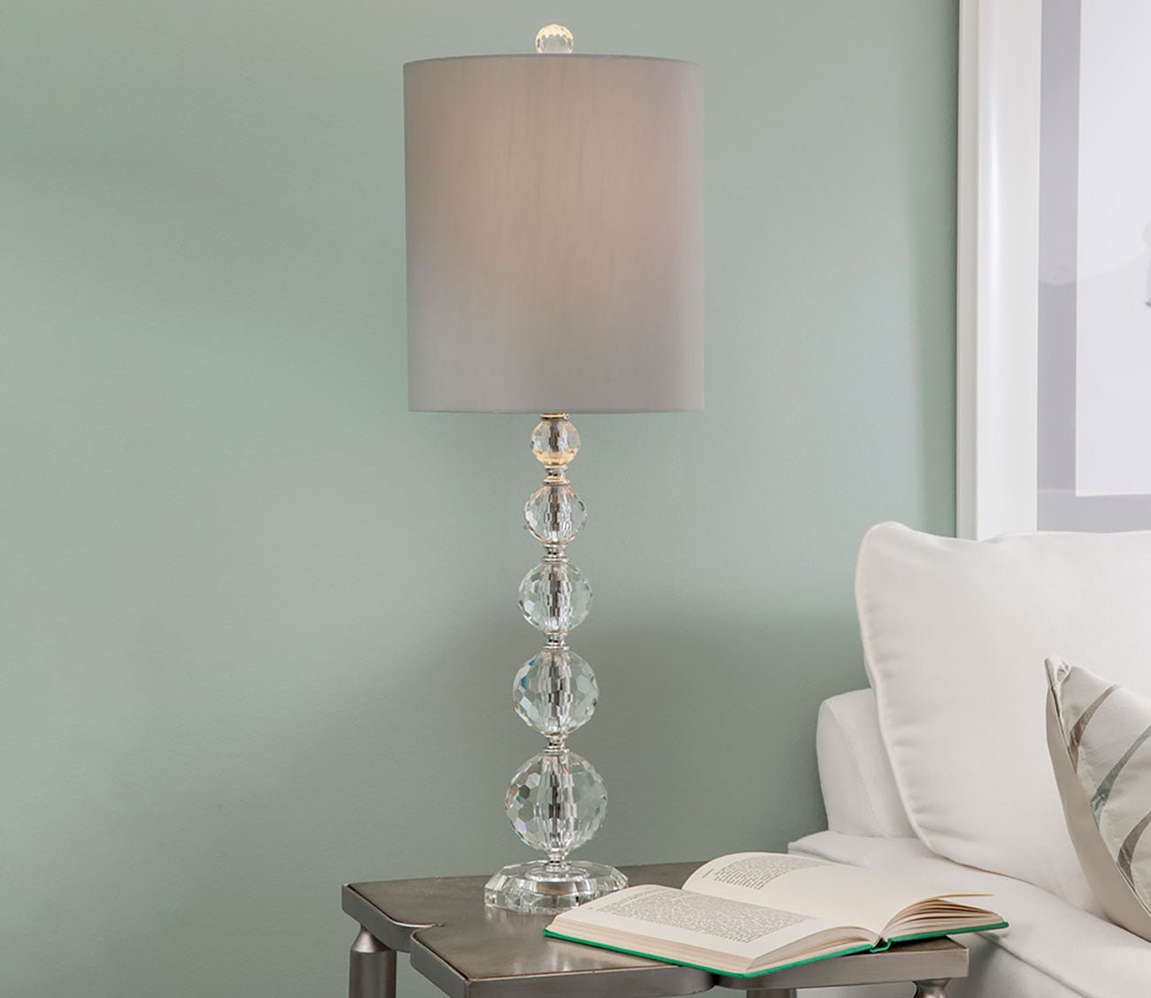 Zenia Glass Table Lamp by Bassett Mirror