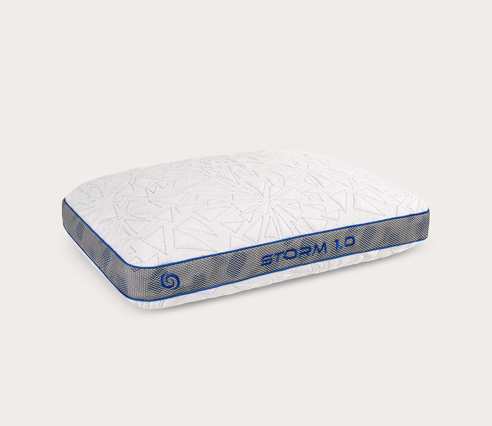 Bedgear Storm Performance pillow, 1.0 loft, silo, side angle