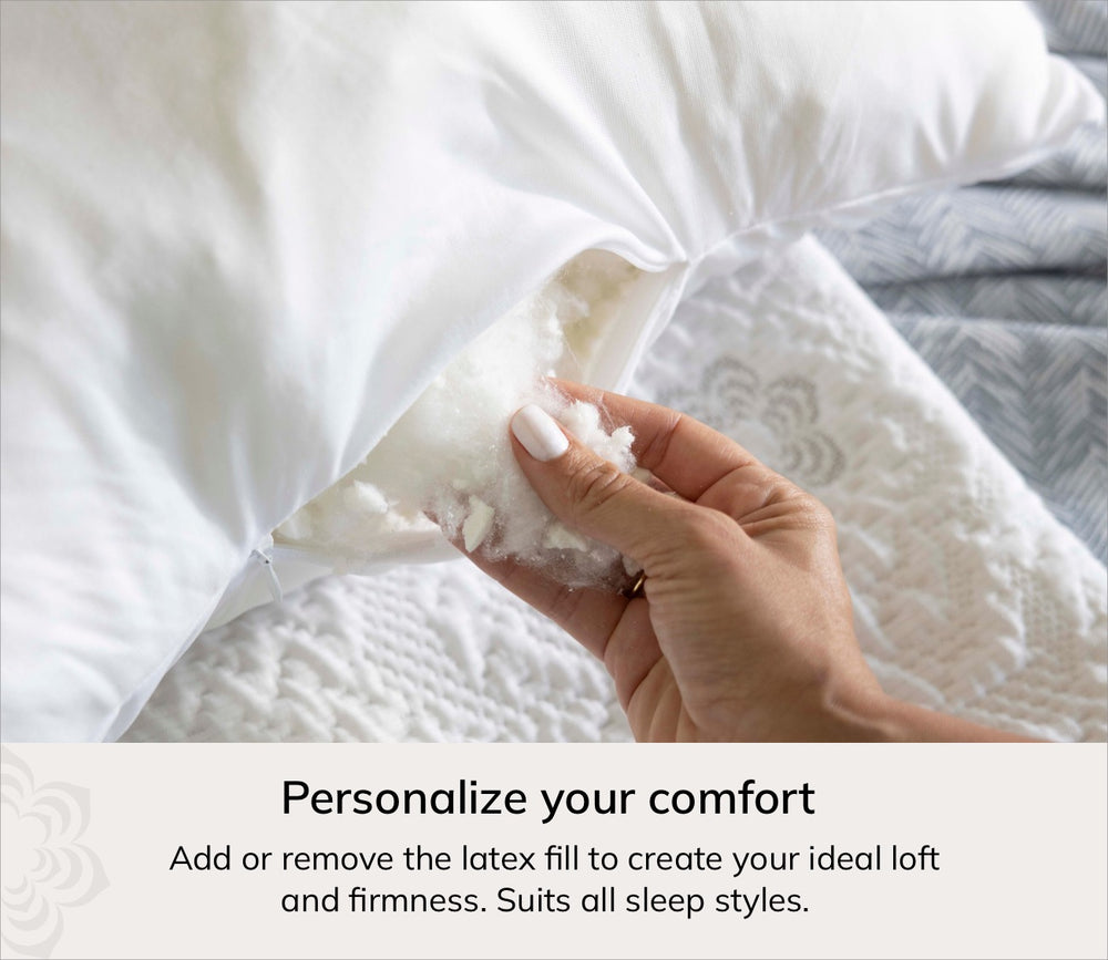 Personalize your comfort. Add or remove the latex fill to create your ideal loft and firmness. Suits all sleep styles. 