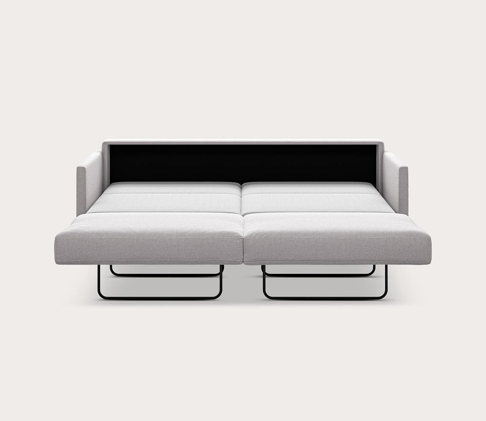 Modern gray sofa bed on a white background