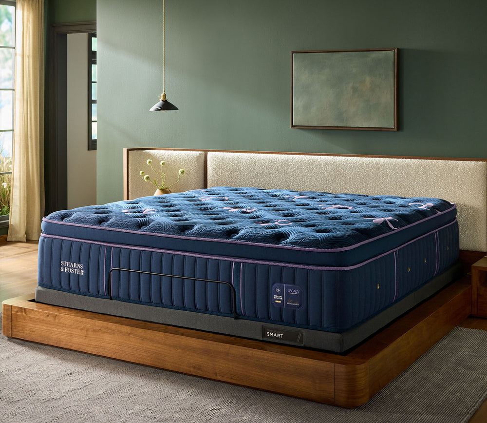 Room style image of Stearns & Foster Legacy Firm Pillow Top II Mattress - angled view