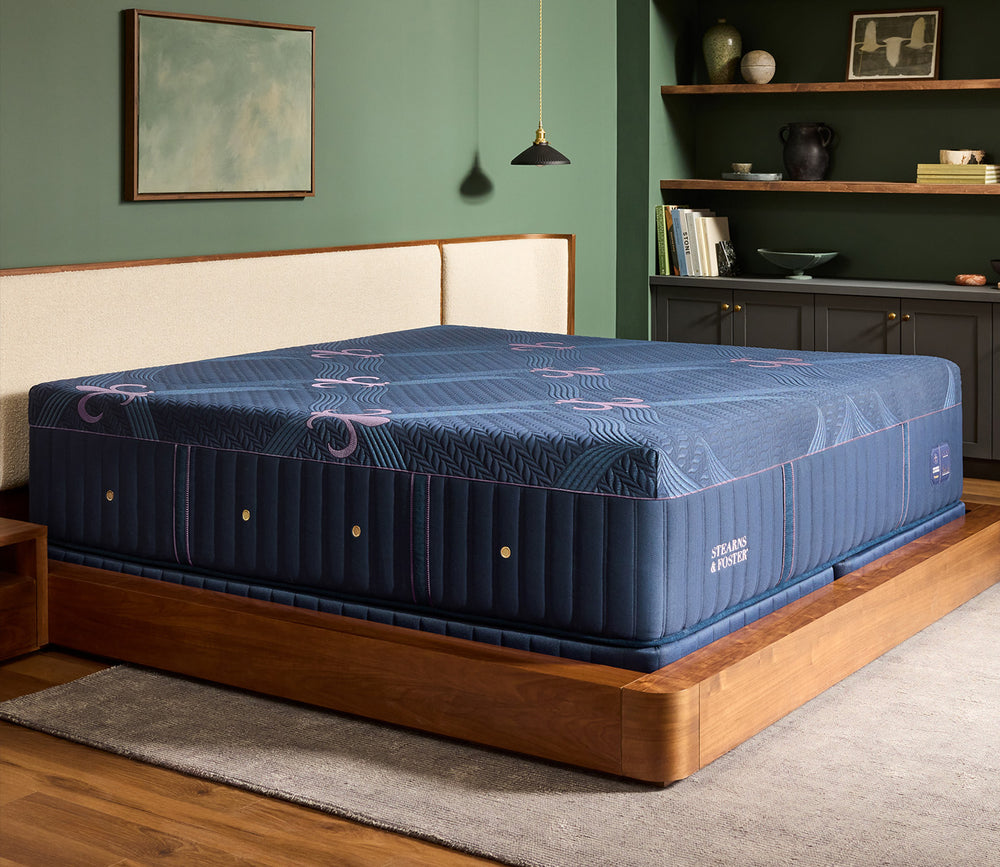 Angled view of Stearns & Foster Legacy Medium Hybrid II Mattress - room style