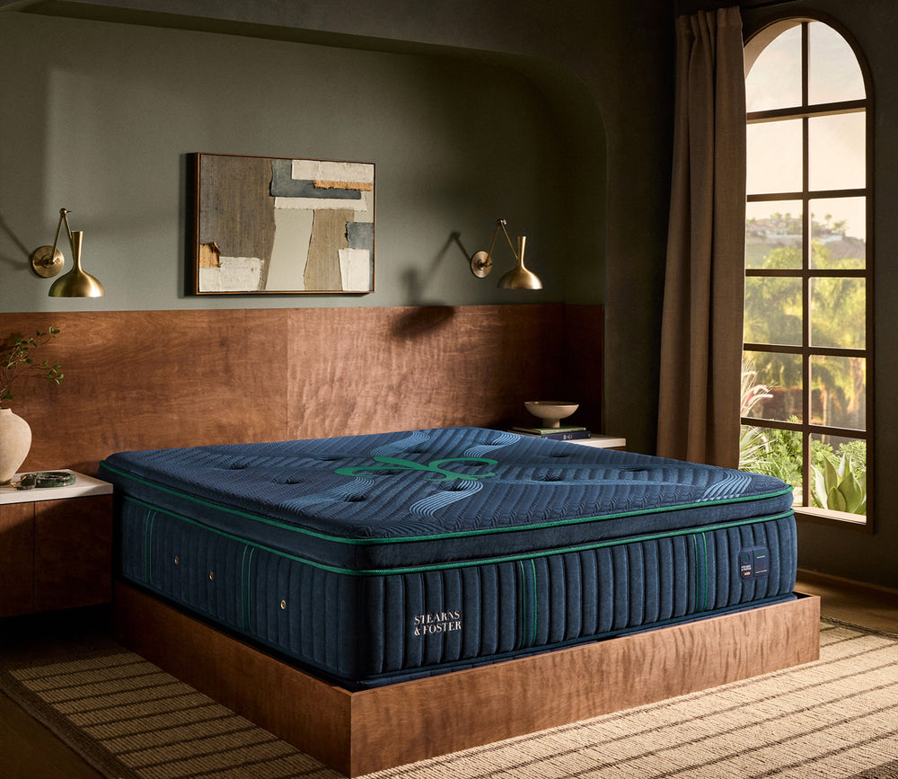 Room style image of Stearns & Foster Reserve II Medium Pillow Top Mattress - angled view