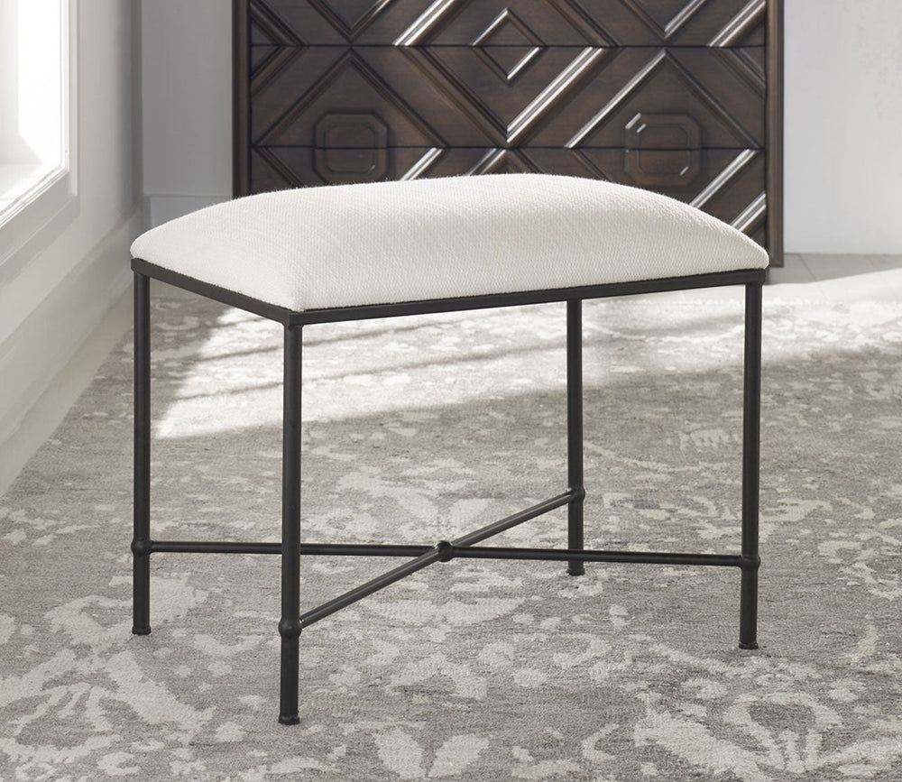 Avenham Small Black Framed Bench by Uttermost