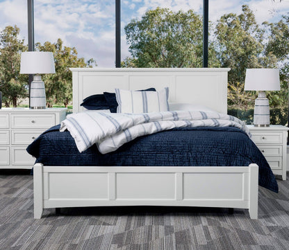 Bonanza Mansion White Low Profile Panel Bed by Vaughan Bassett