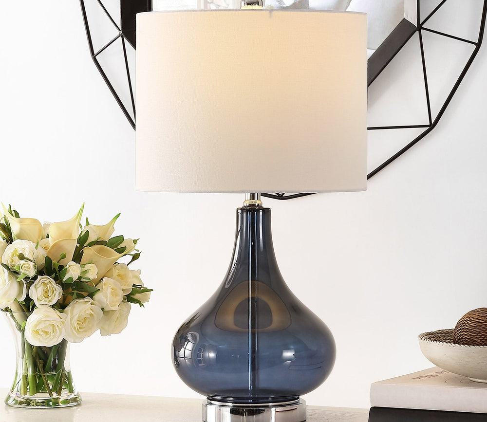 Brooks Blue Glass Table Lamp by Safavieh