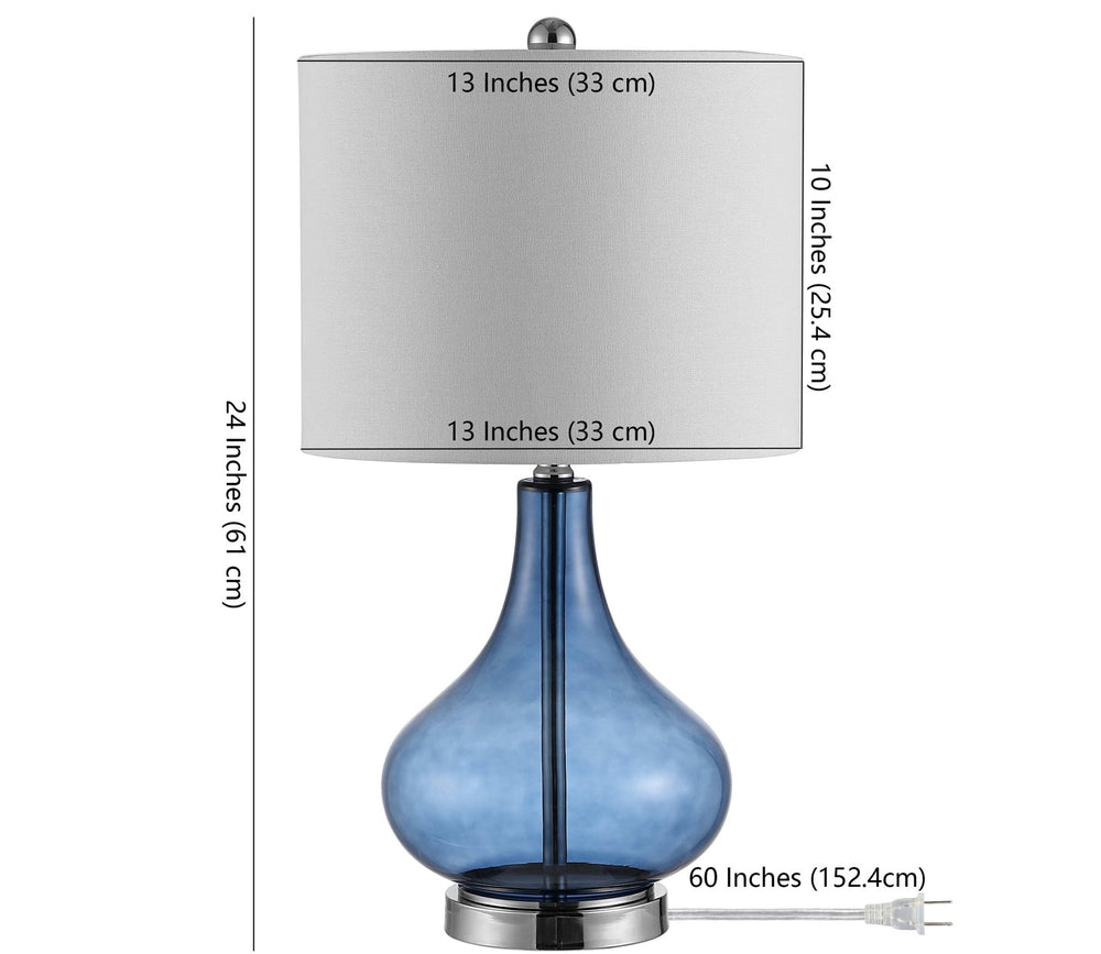 Brooks Blue Glass Table Lamp by Safavieh