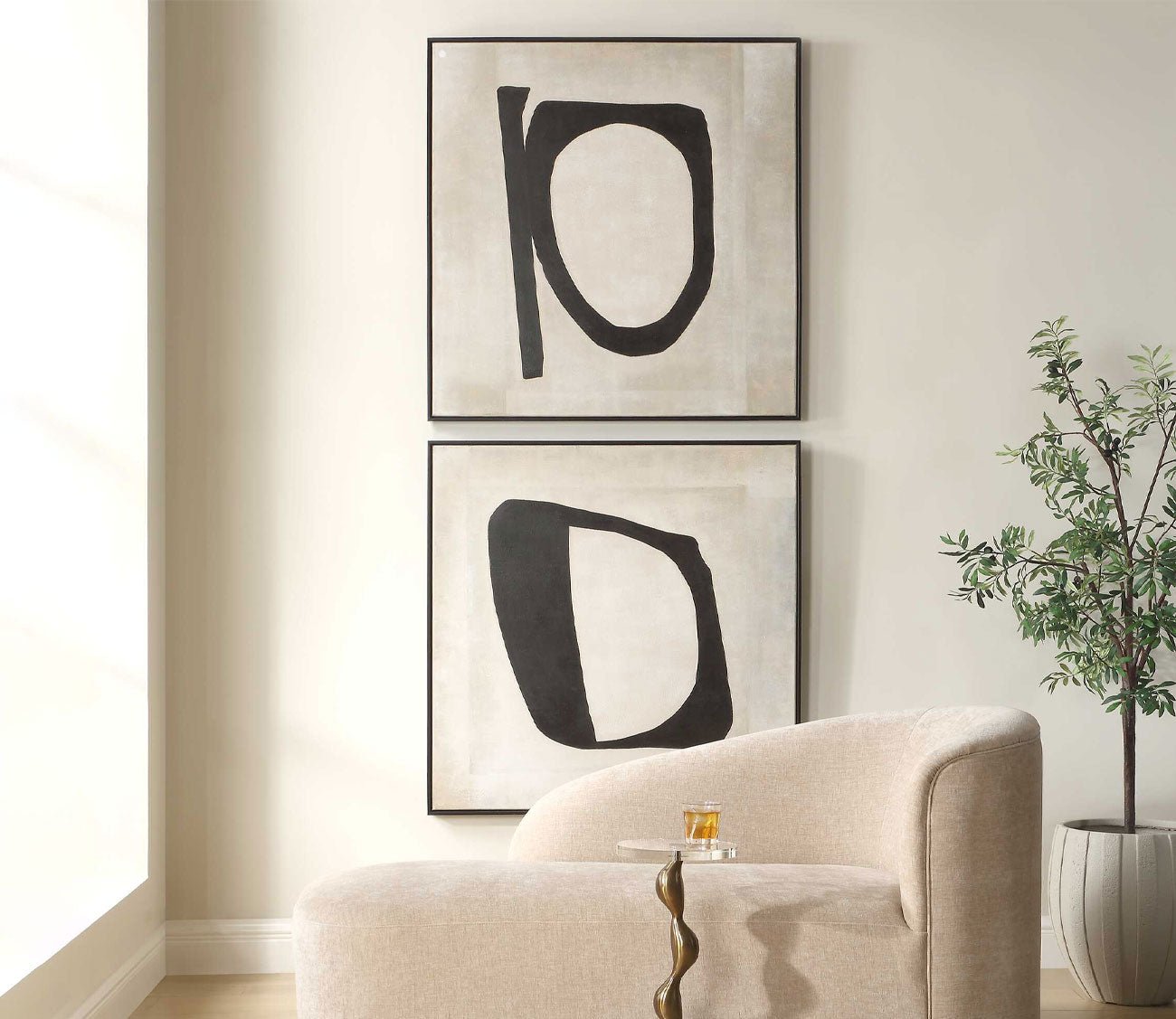 Characters Hand Painted Canvases, Set of 2 by Uttermost