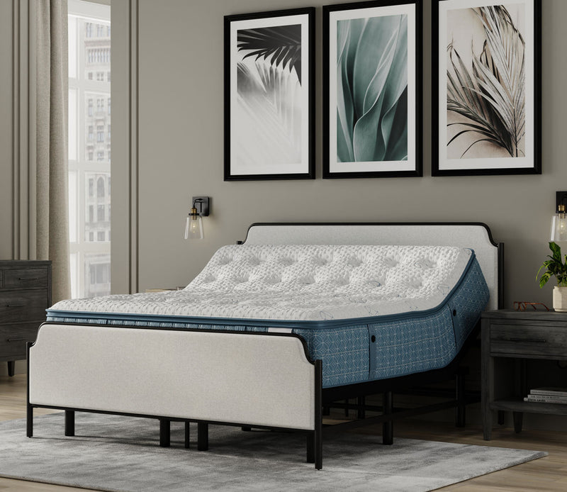 CM Home Alyssa Upholstered Metal Bed - Image 1