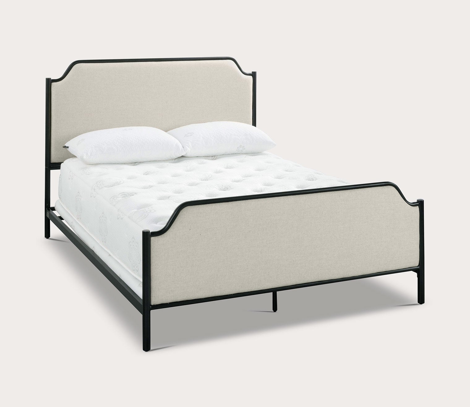 CM Home Alyssa Upholstered Metal Bed – City Mattress, image size:1520x1318