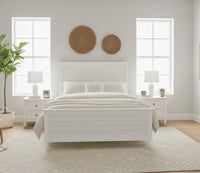 CM Home Delnoir Louvered Panel Bed - Queen / White