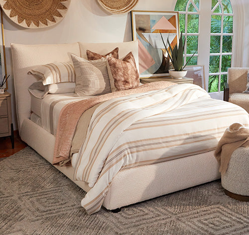 Cumulus Sherpa Fabric Upholstered Bed