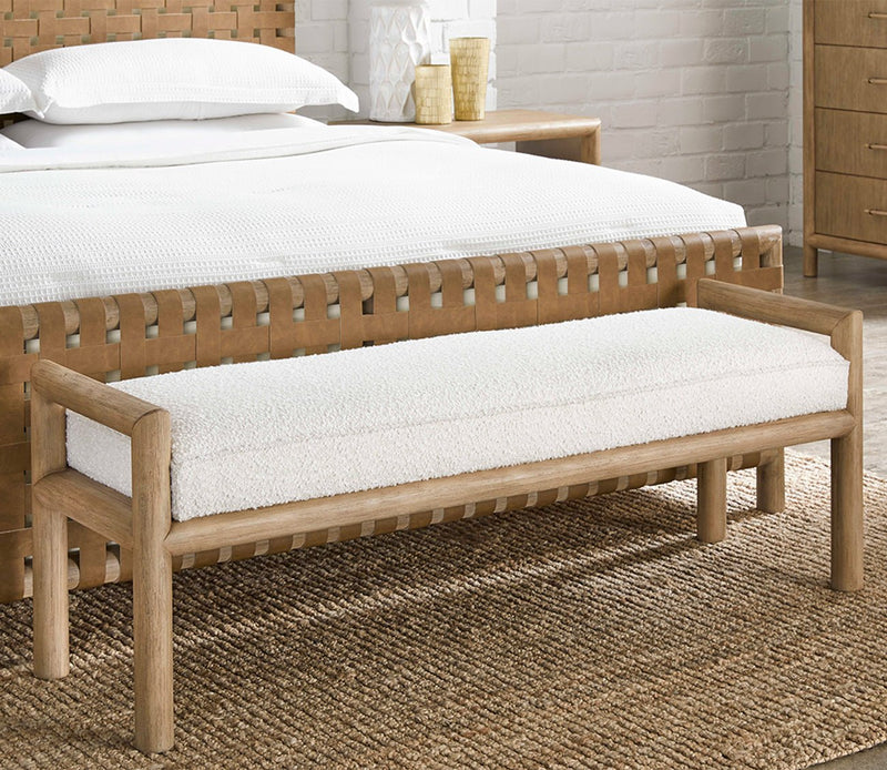 Dorsey Boucle Upholstered Accent Bench - Image 1