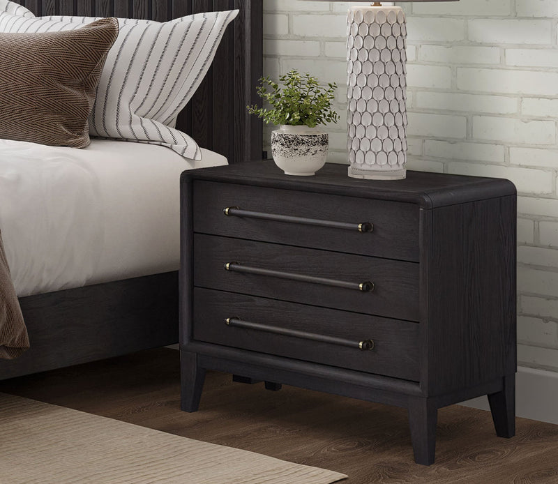Elure Wood 3-Drawer Nightstand - Image 1