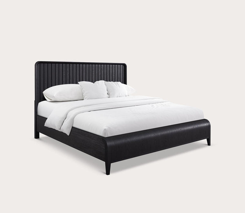 Elure Wood Waterfall Panel Bed - Image 2