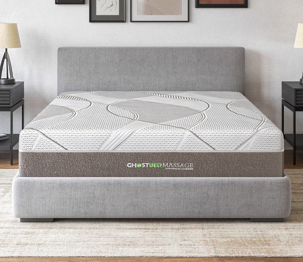 GhostBed Massage Foam Mattress featured with an upholstered bed