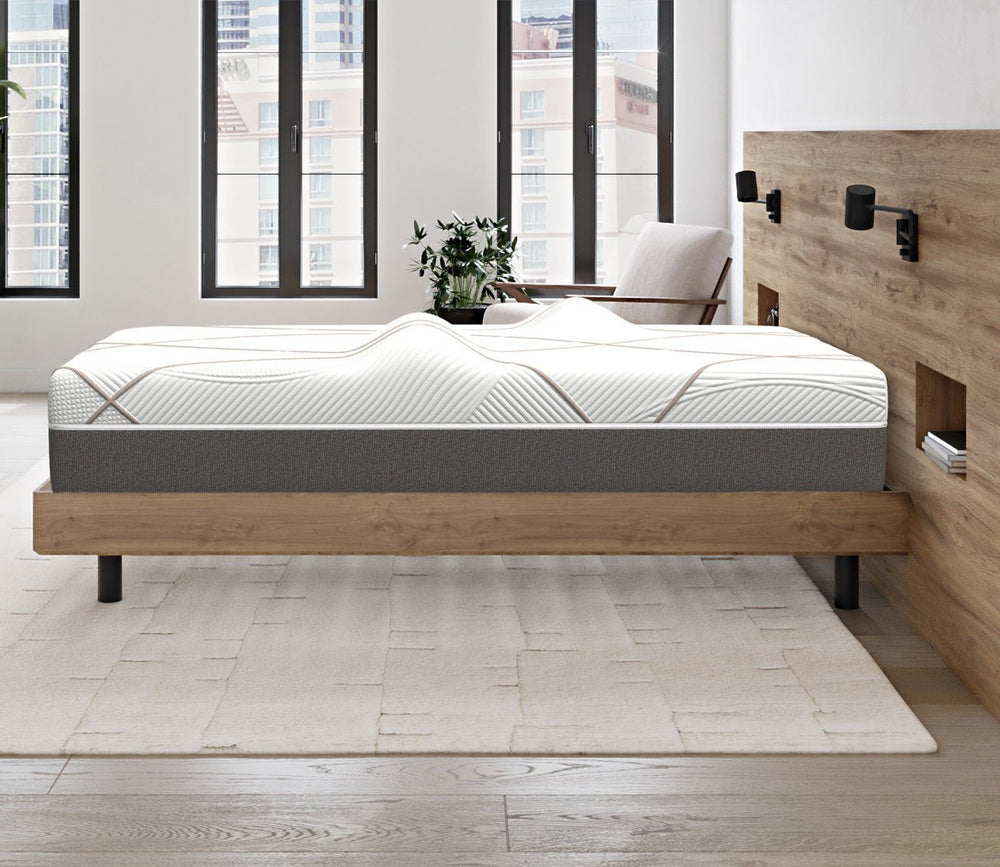 GhostBed Massage Hybrid Mattress in a bedroom setting