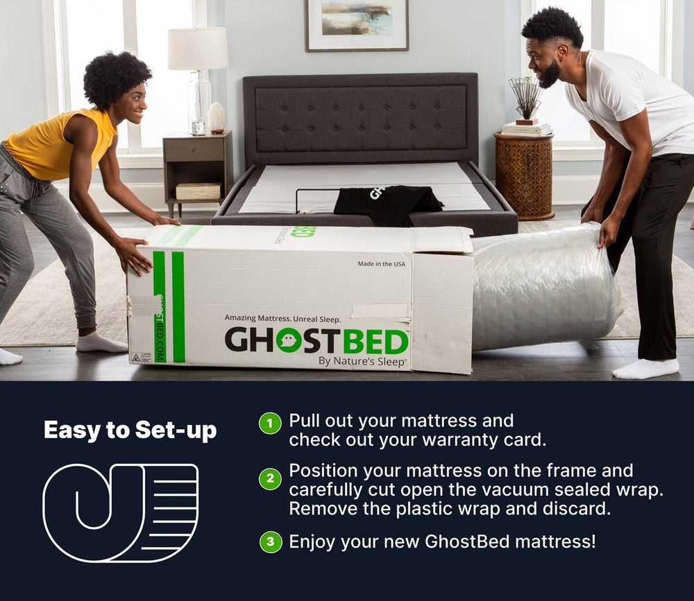 GhostBed Massage Hybrid Mattress in a box