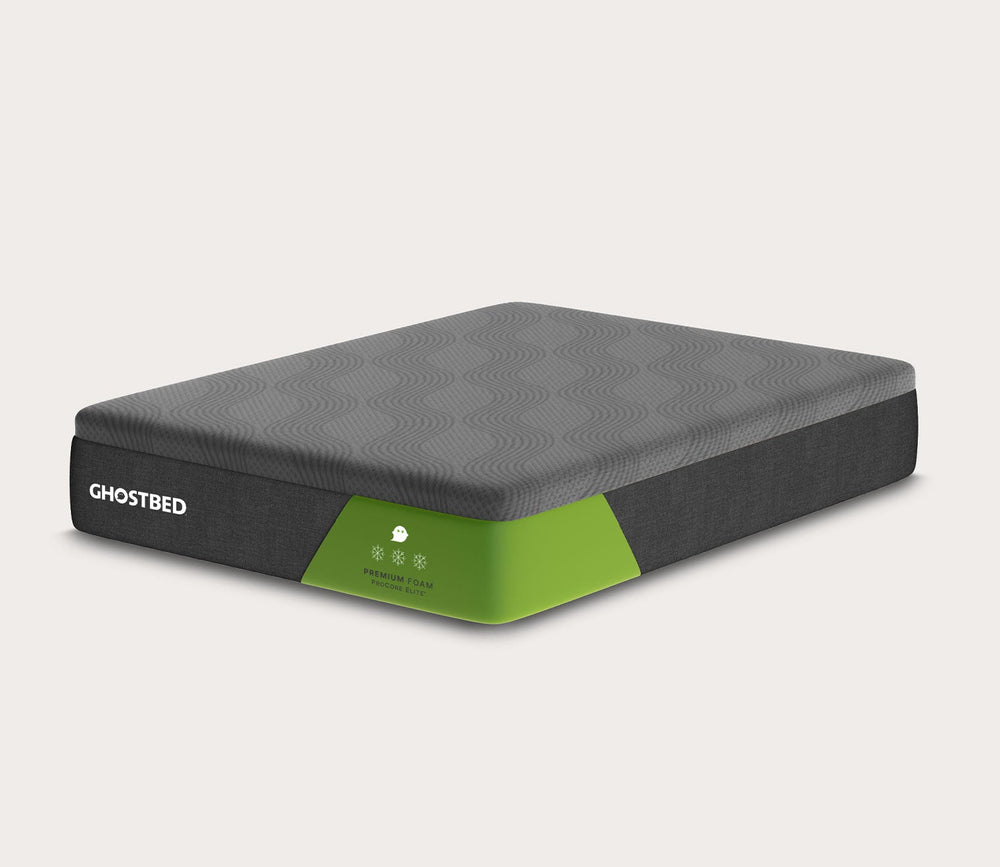 GhostBed Premium Foam Mattress at an agle
