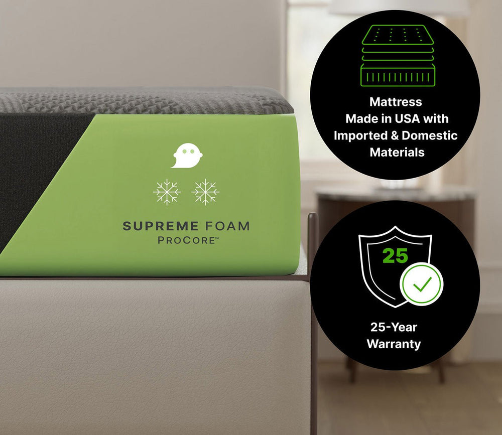 Ghostbed made in the USA with a 25 year warranty