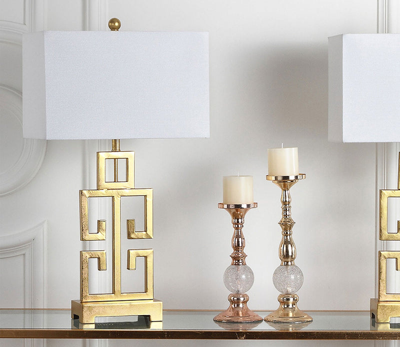 Greek Gold Key Table Lamp Set of 2 - Image 1