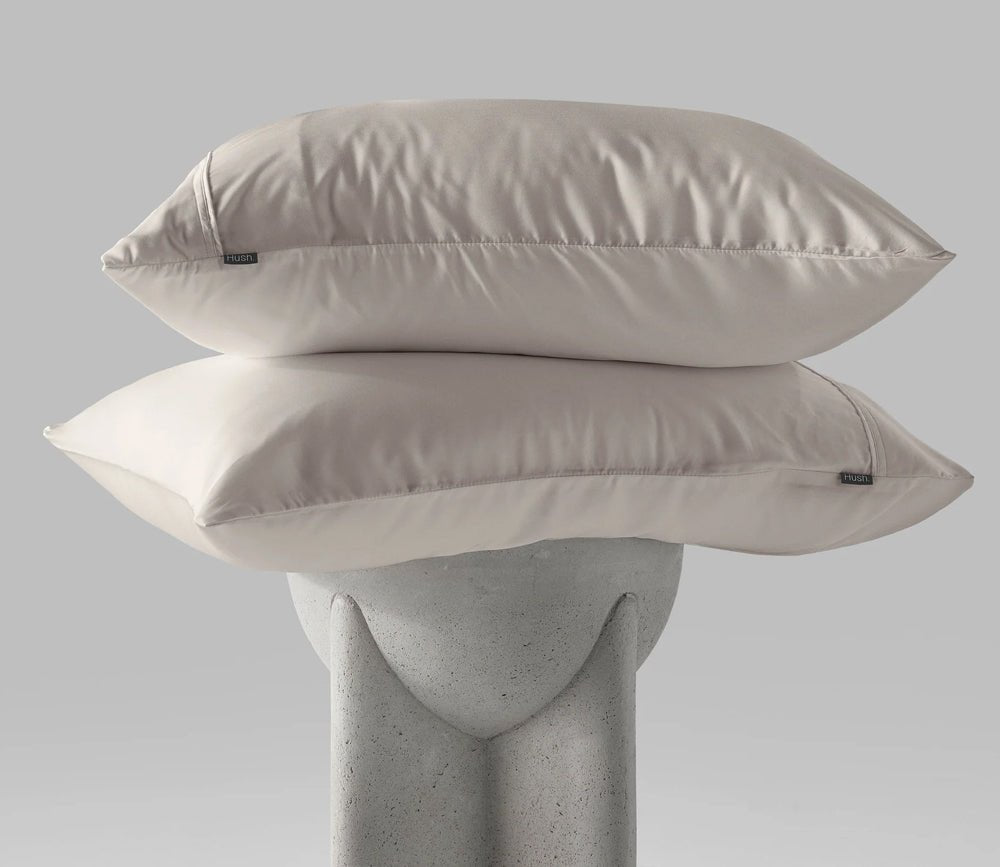 Hush Iced Pillowcase Set by Hush Blankets, in champage, silo