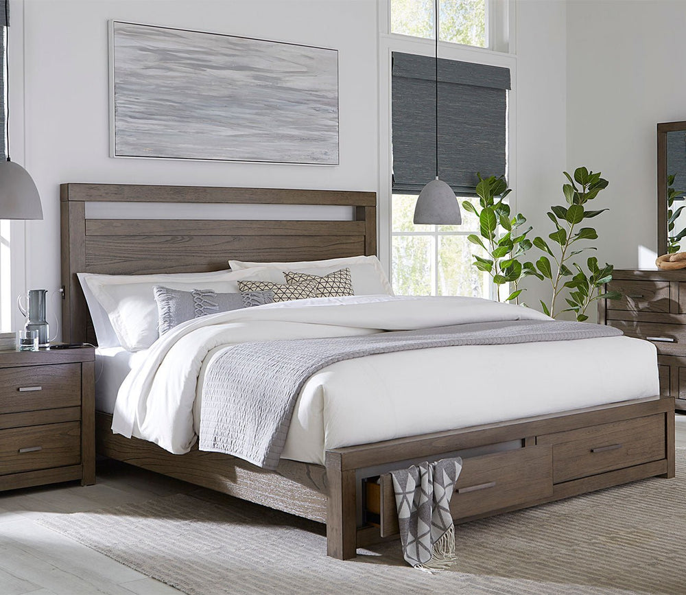 Modern Loft Greystone Storage Bed Bedroom Set by Aspen Home
