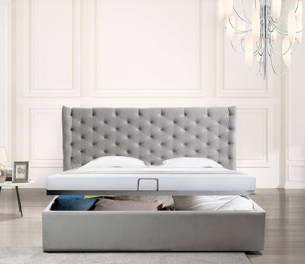 Parker Tufted Velvet Upholstered Storage Bed by Casa Bianca