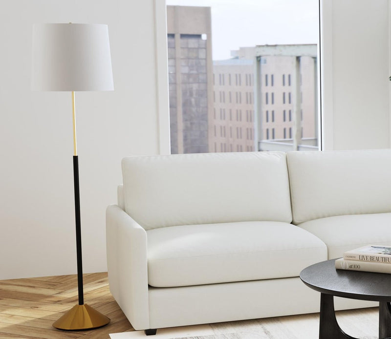 Sindi Black and Brass Floor Lamp - Image 1