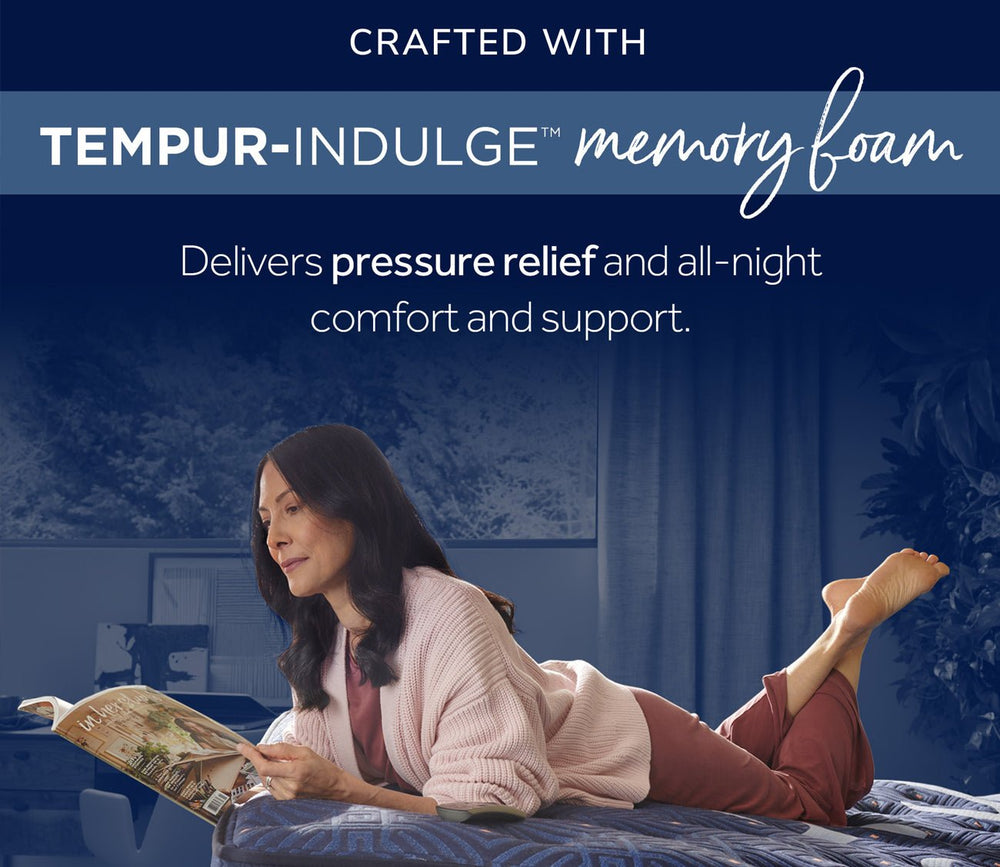 Includes Tempur-Indulge Memory Foam for all night pressure relief