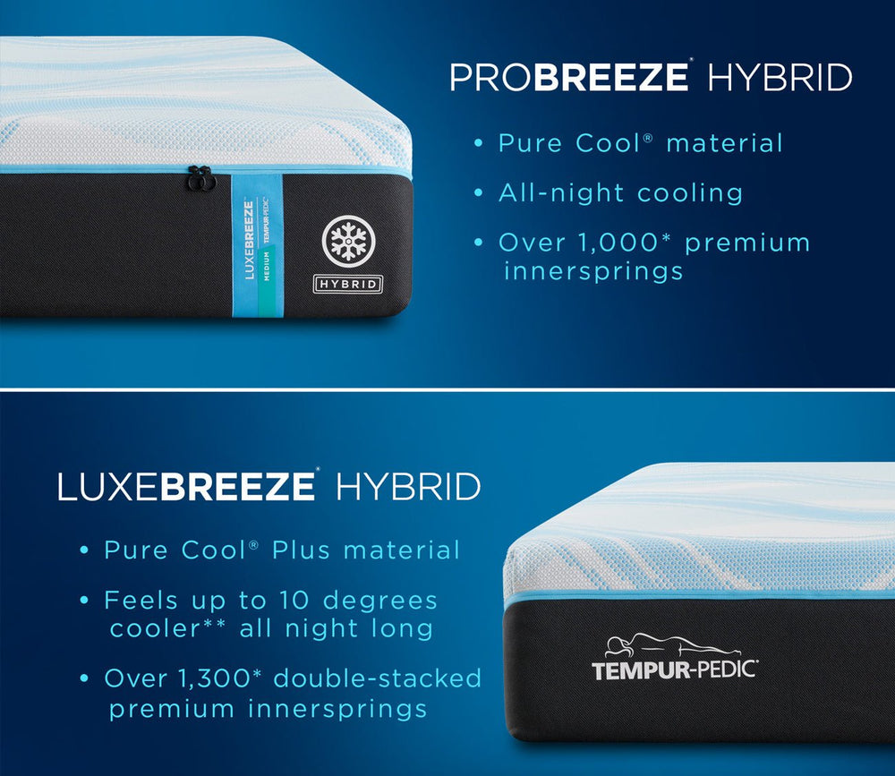 Tempur - LUXEbreeze 2.0 Medium Hybrid Mattress by Tempur - Pedic