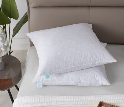 Martha Stewart Cotton Decorative Medium Firm Feather Pillow Insert - Set of 2, White