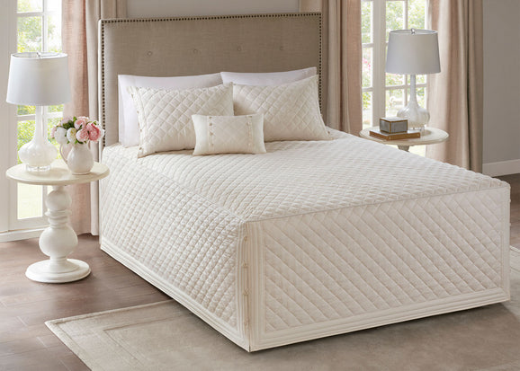 Breanna Tailored Quilted Cotton 4-Piece Bedspread Set by Madison Park