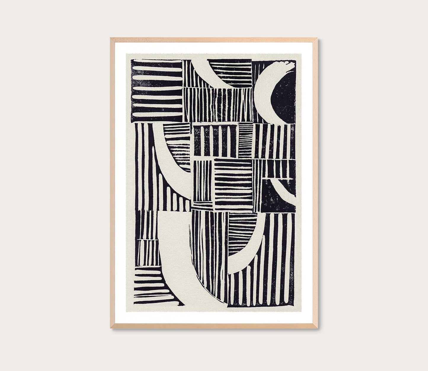 Abstract Linocut B Digital Print by Grand Image Home