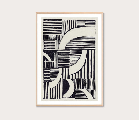 Abstract Linocut C Digital Print by Grand Image Home