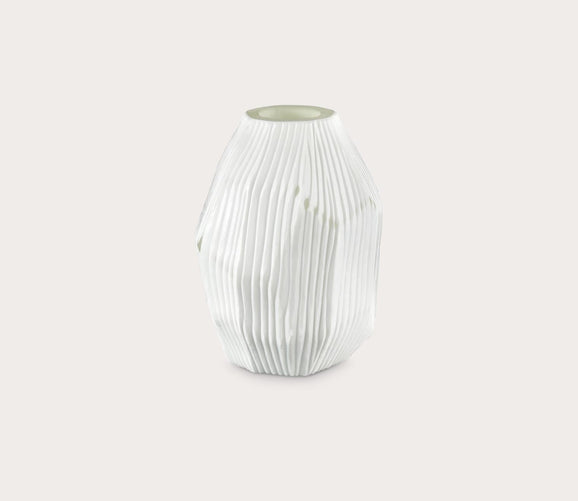 Aggie White Frosted Glass Vase by Elk Home