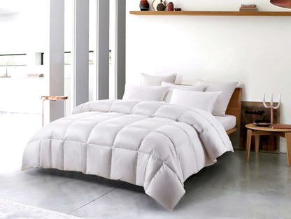 All Season White Down Fiber Comforter Medium Warmth by Serta