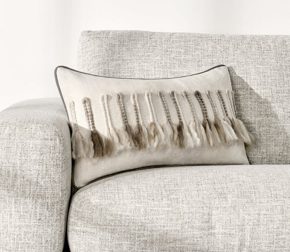 Ambrose Ivory Taupe Throw Pillow by Villa by Classic Home