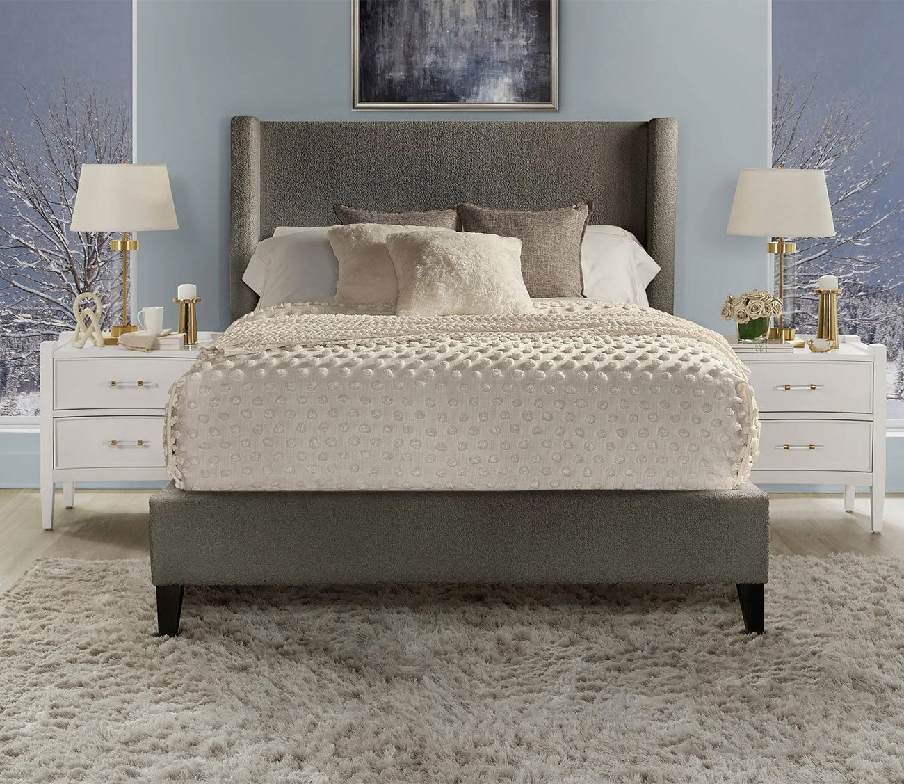 Angel Boucle Fabric Upholstered Bed by Parker House